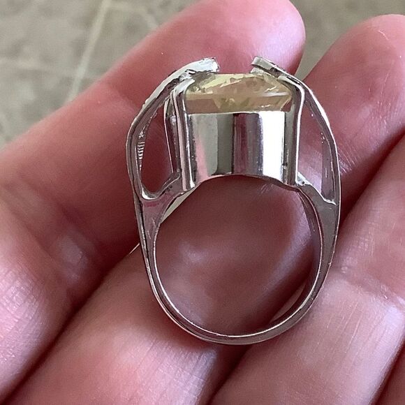 sterling SILVER 925 CITRINE/RUBY/BLUE SAPPHIRE WOMAN RING SIZE US 7.5 - Picture 3 of 13